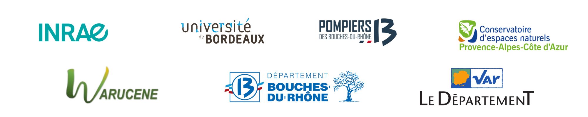INRAE, Université de Bordeaux, Pompiers des Bouches-du-Rhône, CEN-PACA, Warucene, Département des Bouches-du-Rhône, Département du Var